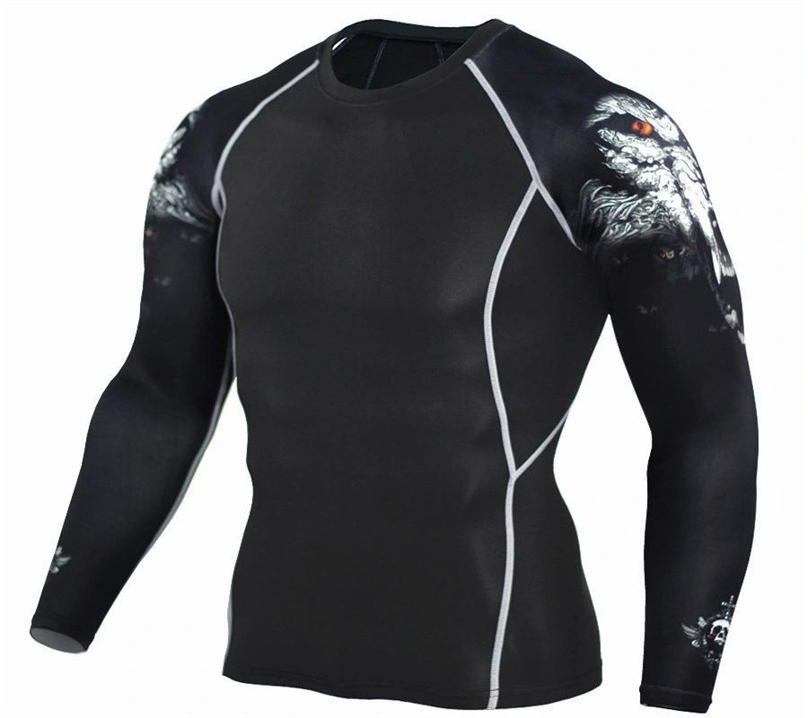 High Quality Sublimation Long Sleeve Compression Shirt Rashguards Rash Guard for MMA Workout Gym T Shirts